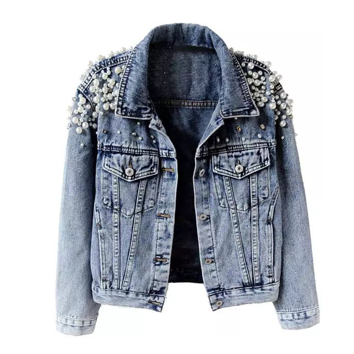 Kedera Women Oversized Denim Jacket Embroidered